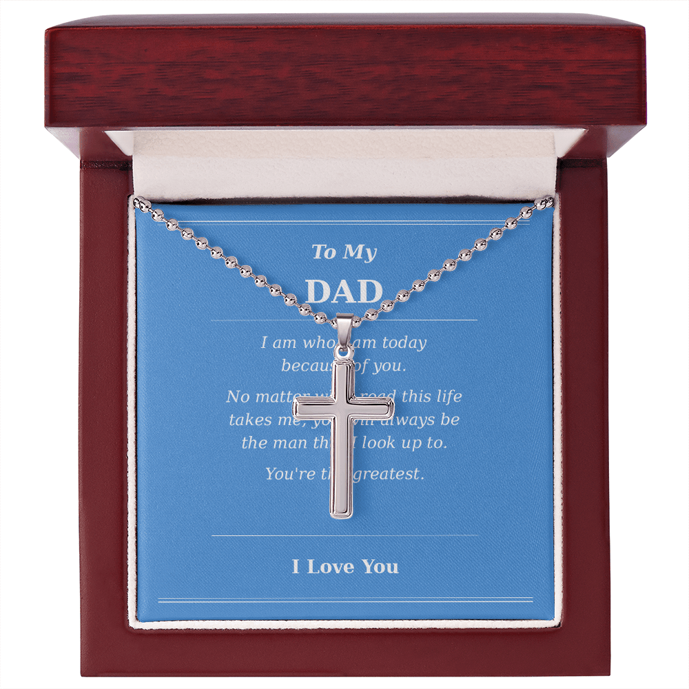 Father's Day Cross Necklace Gift for Dad | Message Card - Gilded Age Store