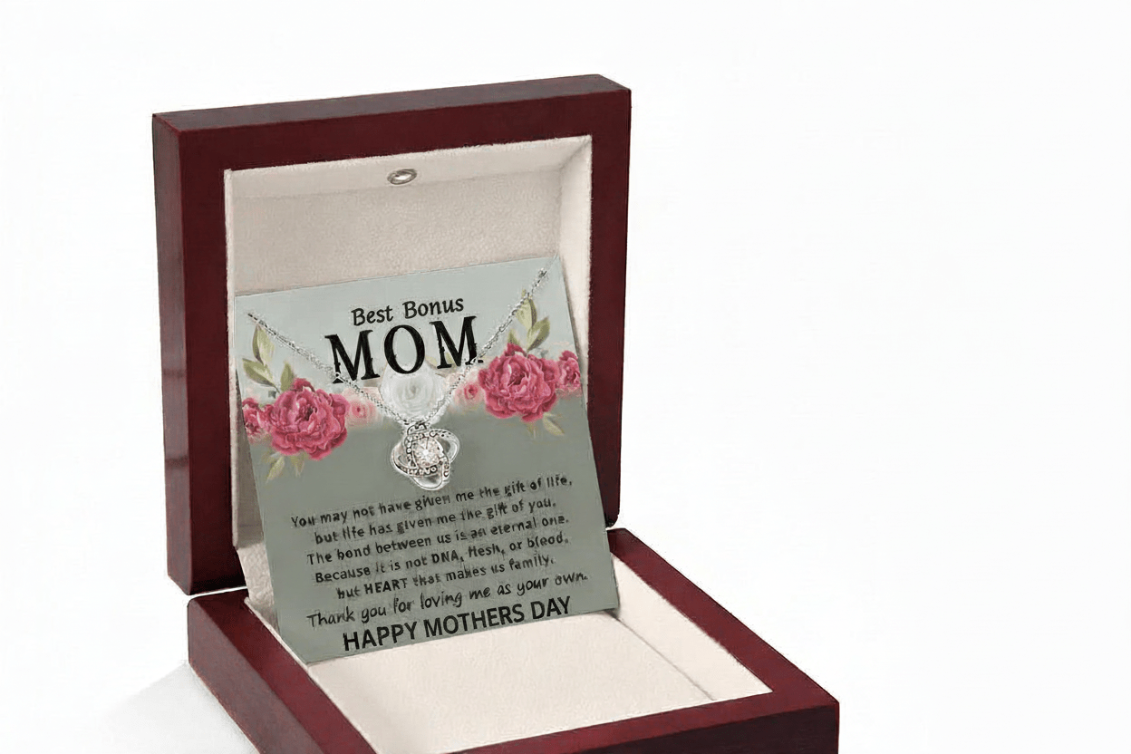 Happy Mothers Day Necklace to the Best Bonus Mom - Gilded Age Store