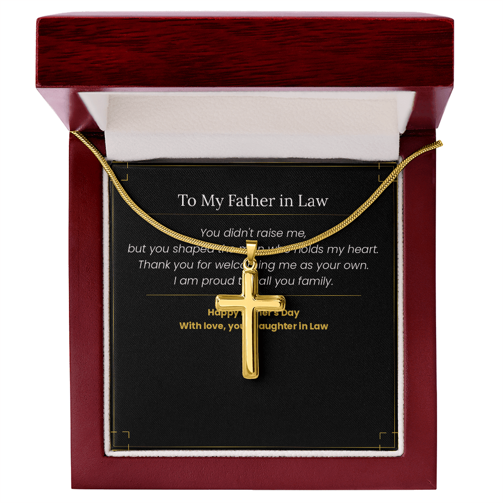 To My Father in Law - Father's Day Gift from Daughter in Law | Keepsake Necklace & Message Card - Gilded Age Store