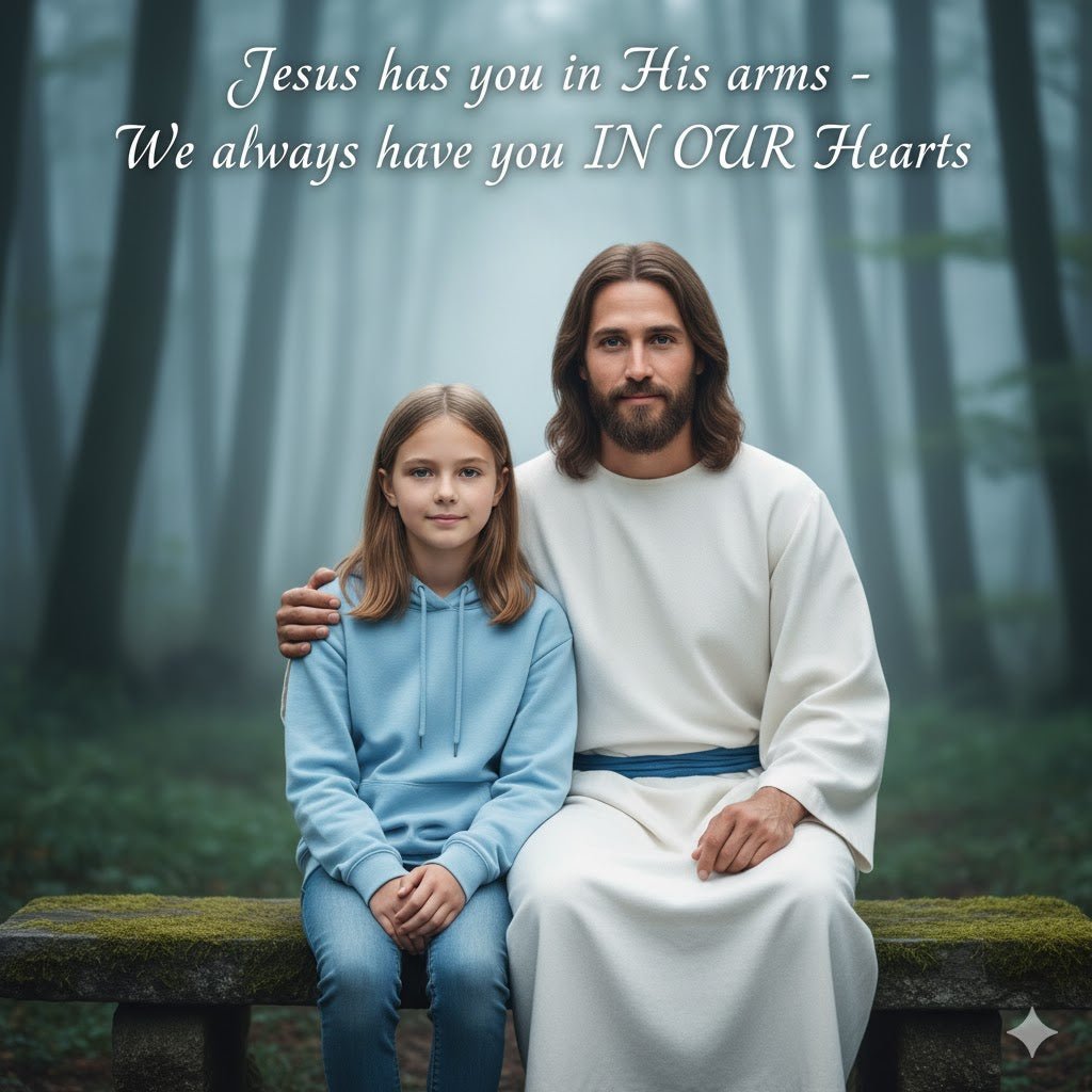 Personalised Sympathy Gift - Jesus and Little Girl - Remembrance Portrait for Daughter - Gilded Age Store