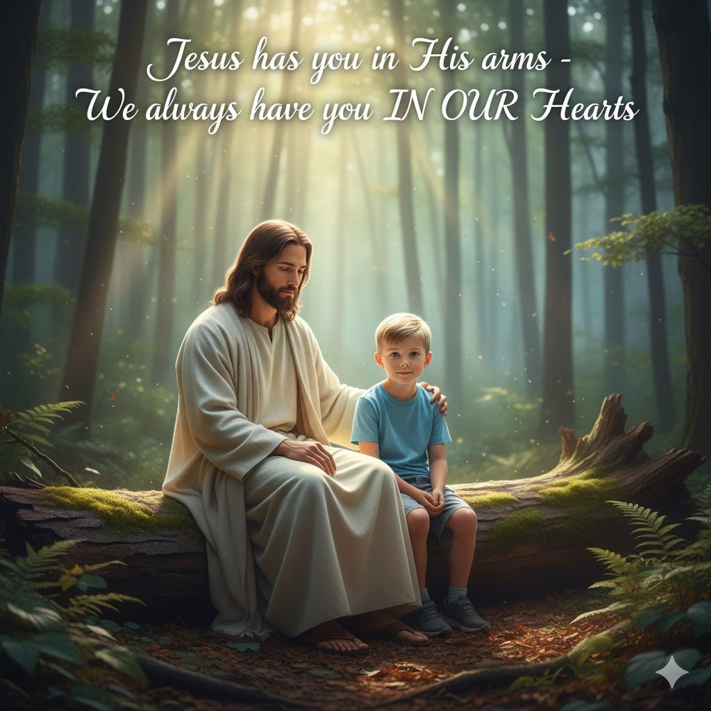 Memorial Gift for Loss of Son - Jesus and Little Boy - Remembrance Portrait - Gilded Age Store