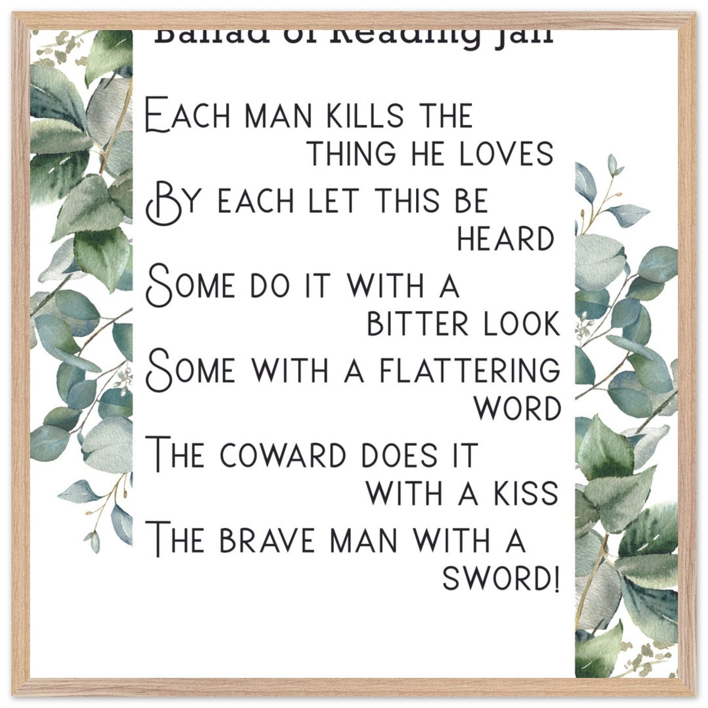 Lines from well known Irish poems in premium wooden frames. - Gilded Age Store
