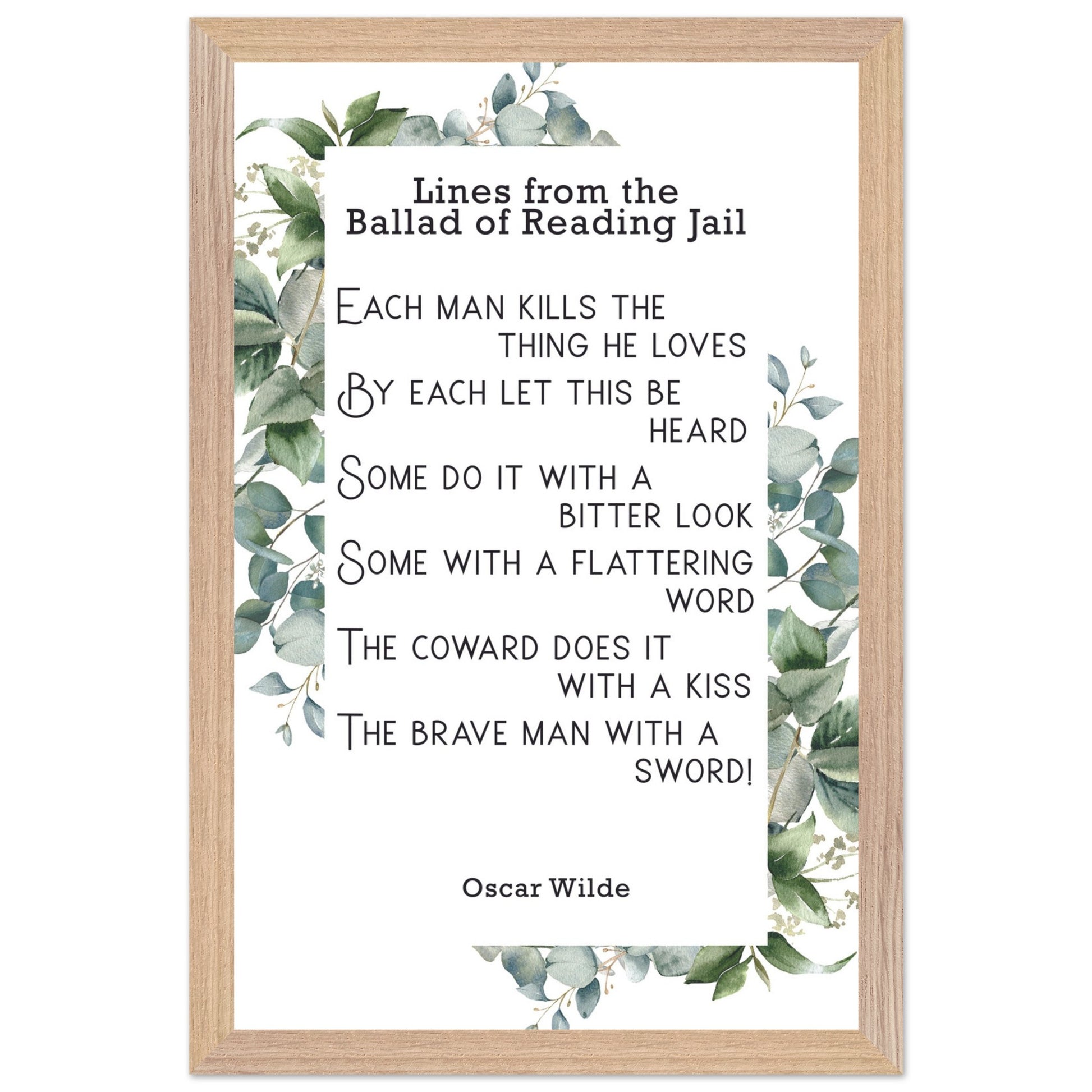 Lines from well known Irish poems in premium wooden frames. - Gilded Age Store