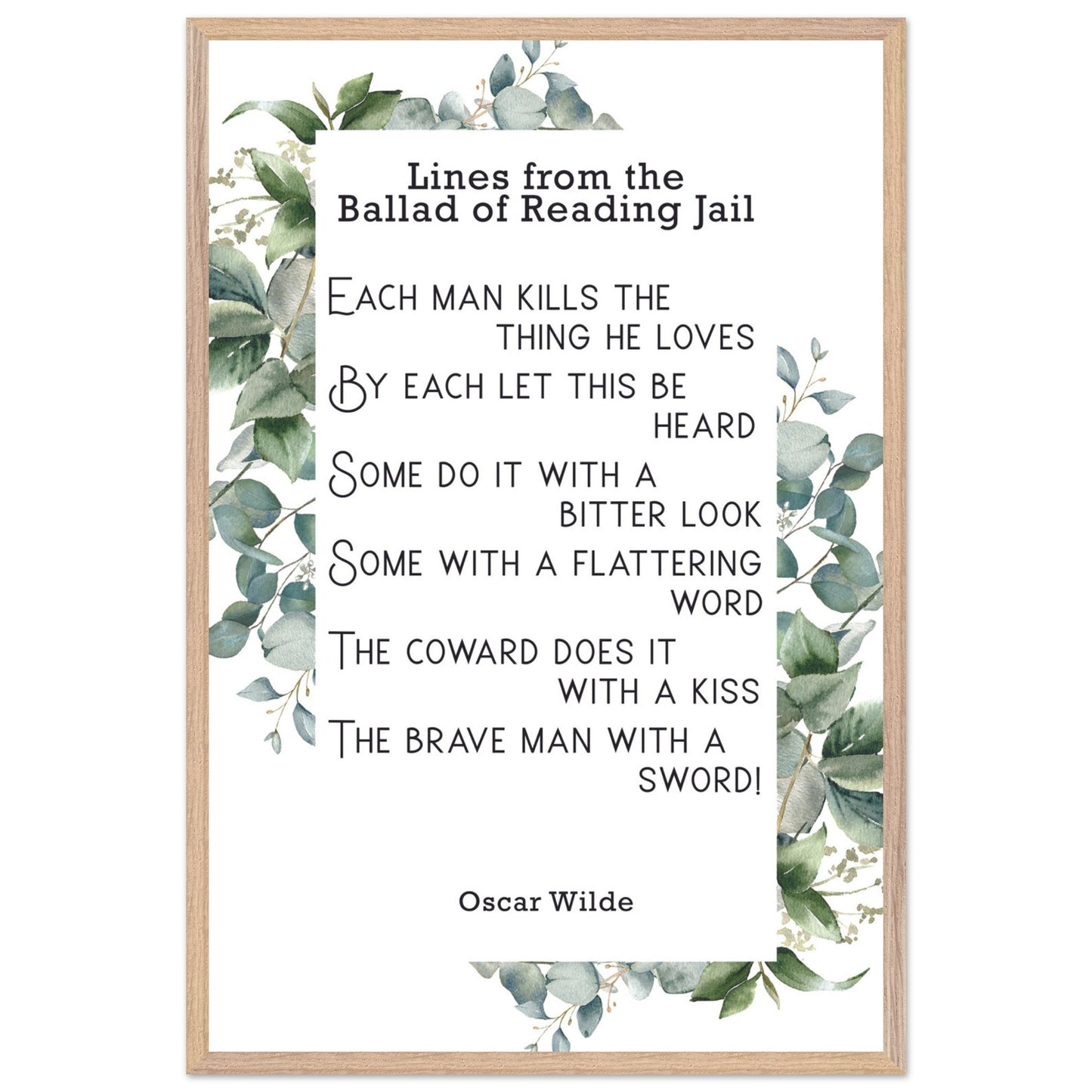 Lines from well known Irish poems in premium wooden frames. - Gilded Age Store