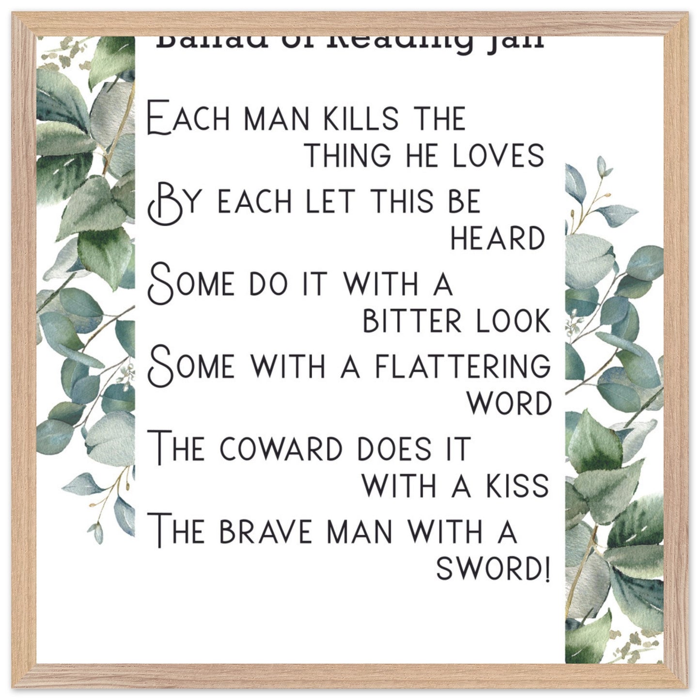 Lines from well known Irish poems in premium wooden frames. - Gilded Age Store