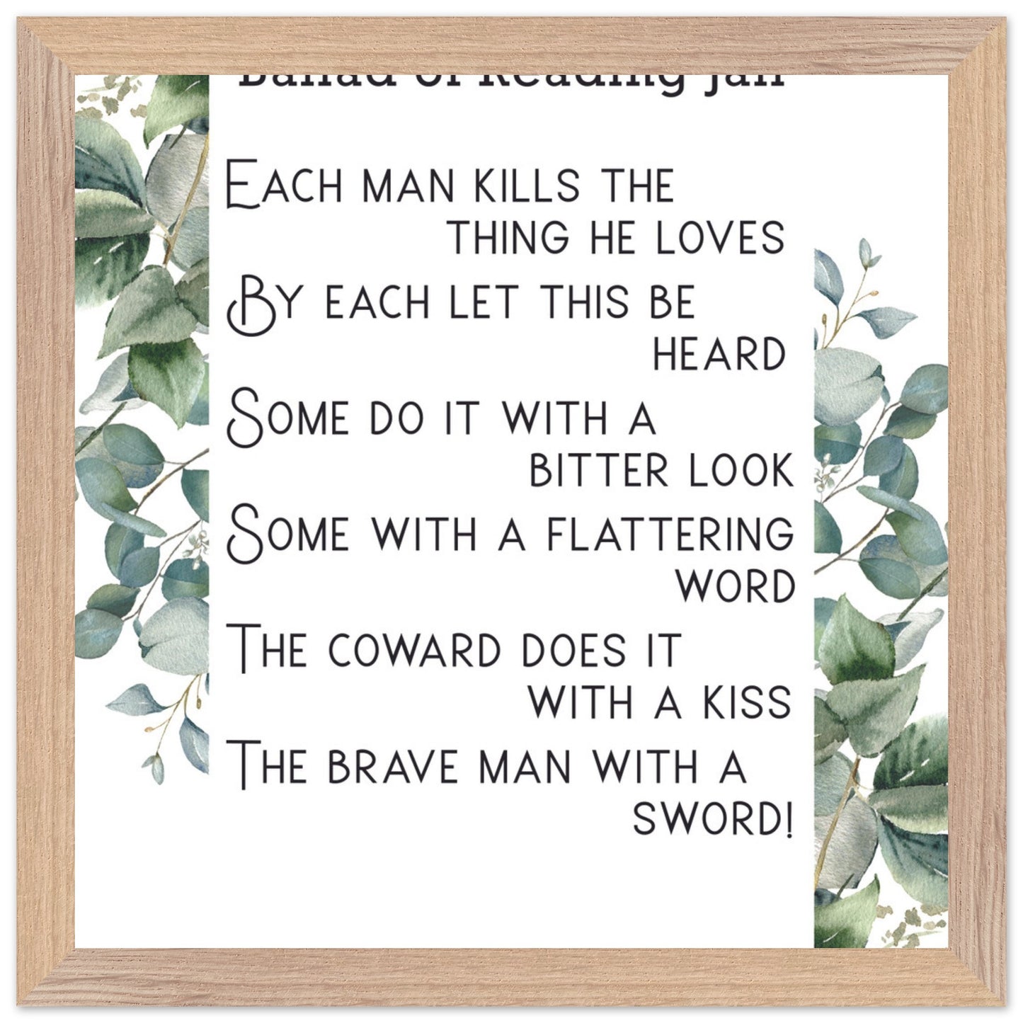Lines from well known Irish poems in premium wooden frames. - Gilded Age Store