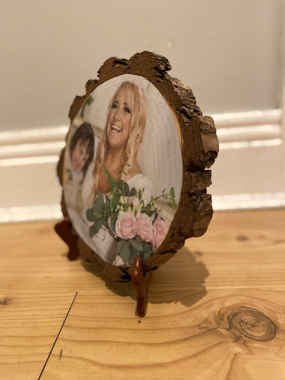 Personalized Photo on Rustic Wood Slice | Unique Custom Photo GiftCustom Photo Wood Slice Gift | Personalized  Ornament & Keepsake