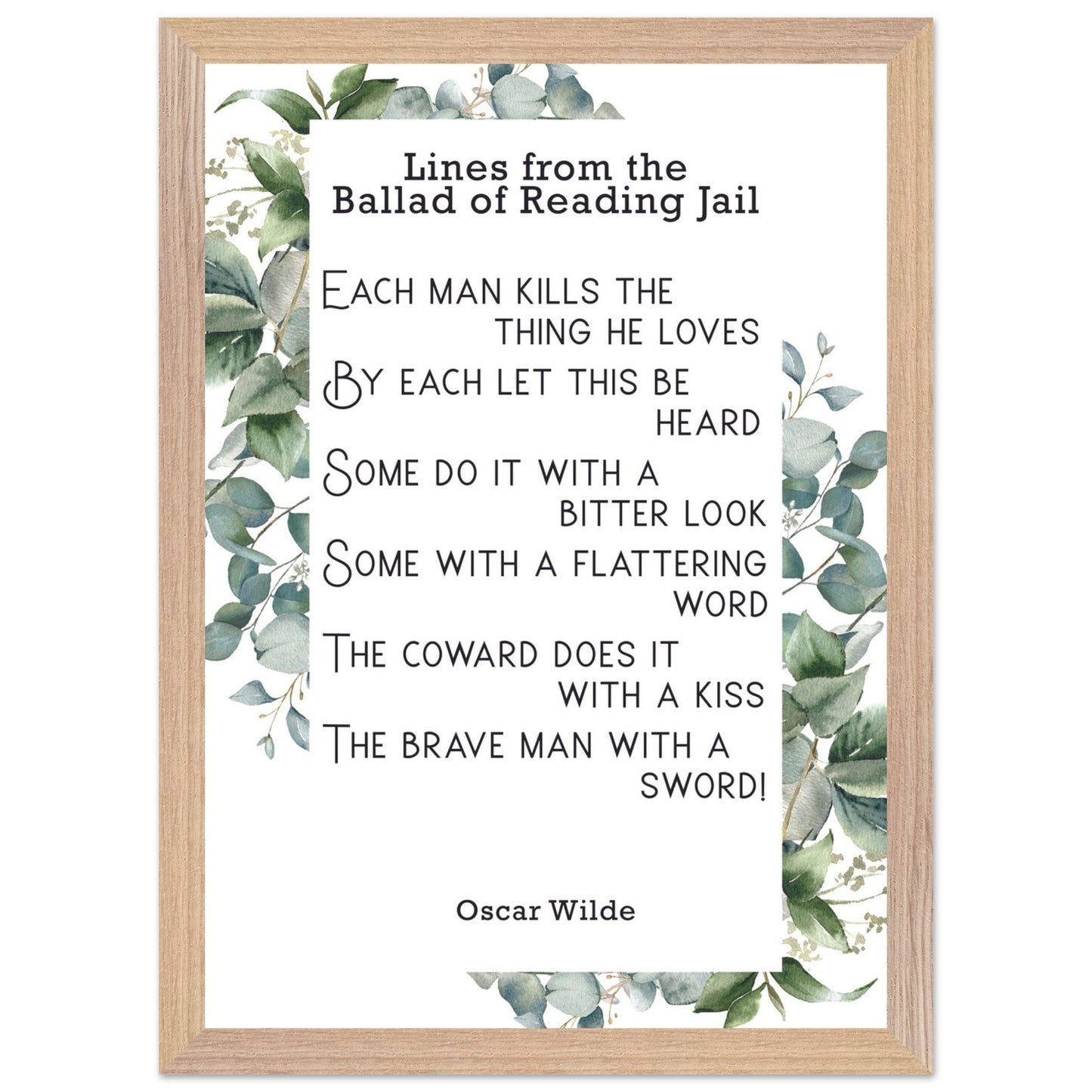 Lines from well known Irish poems in premium wooden frames. - Gilded Age Store