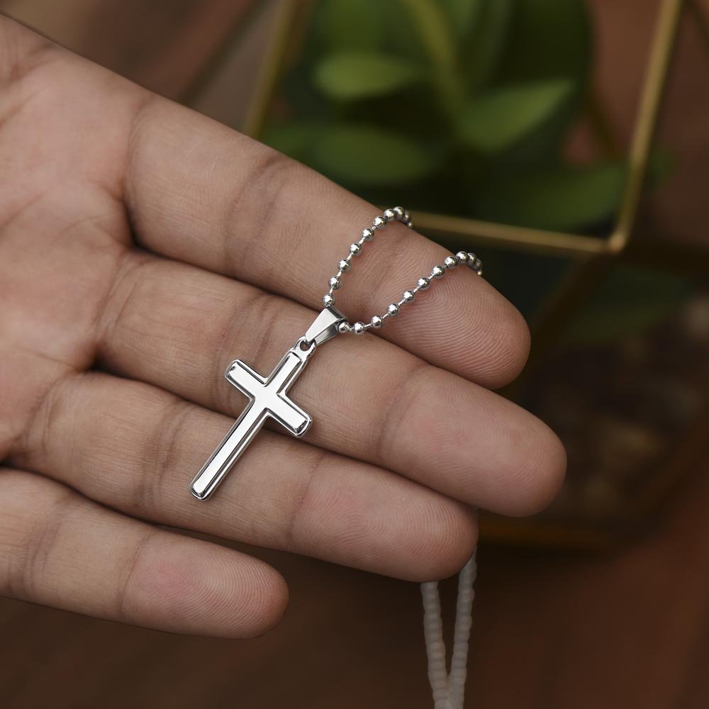 Father's Day Cross Necklace Gift for Dad | Message Card - Gilded Age Store