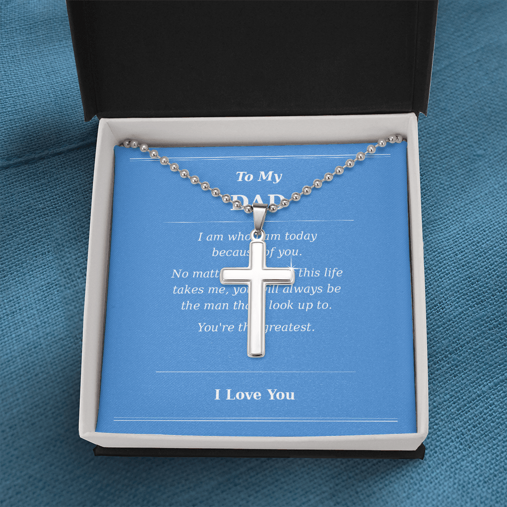 Father's Day Cross Necklace Gift for Dad | Message Card - Gilded Age Store