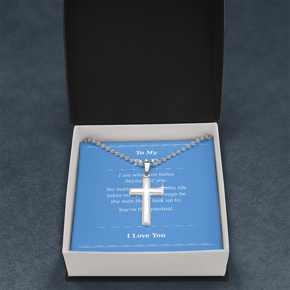 Father's Day Cross Necklace Gift for Dad | Message Card - Gilded Age Store