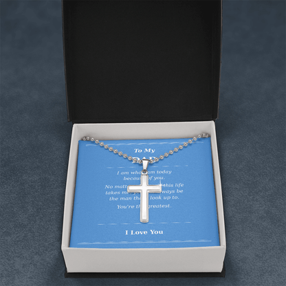 Father's Day Cross Necklace Gift for Dad | Message Card - Gilded Age Store