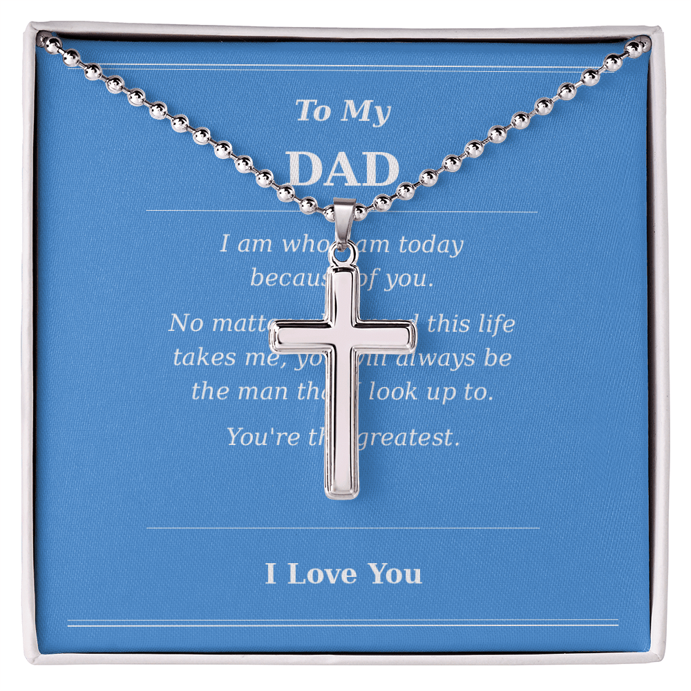 Father's Day Cross Necklace Gift for Dad | Message Card - Gilded Age Store