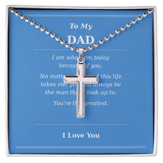 Father's Day Cross Necklace Gift for Dad | Message Card - Gilded Age Store