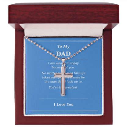Father's Day Cross Necklace Gift for Dad | Message Card - Gilded Age Store