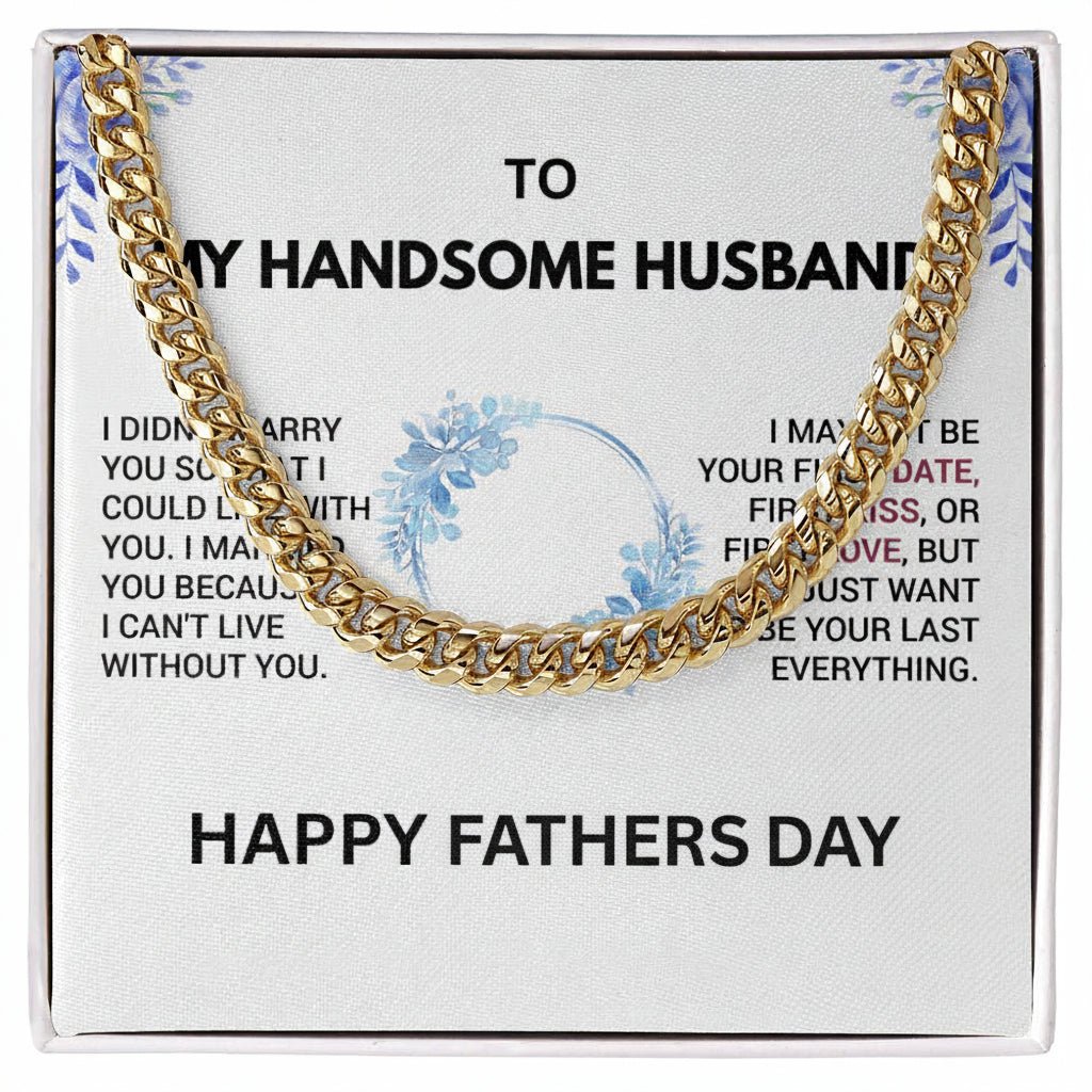 To My Handsome Husband - Father's Day Gift from Wife | Luxury Necklace & Message Card - Gilded Age Store