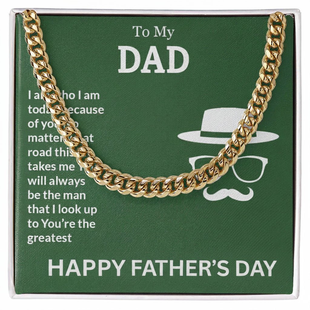 To My Dad - Father's Day Gift from Son or Daughter | Keepsake Necklace & Message Card - Gilded Age Store