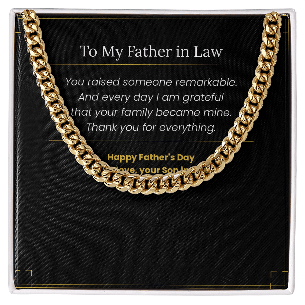 To My Father in Law - Father's Day Gift from Son in Law | Cross Necklace & Message Card - Gilded Age Store