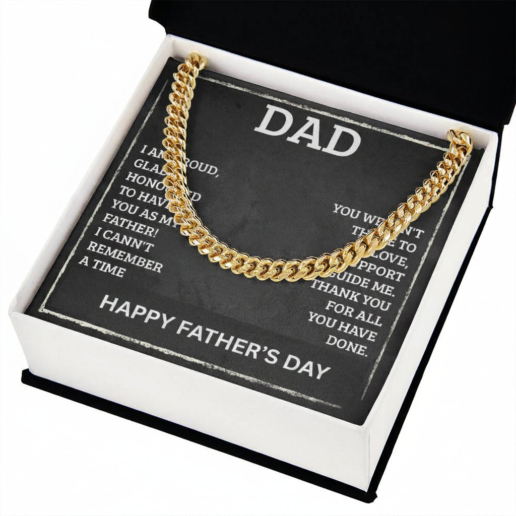 To My Father in Law - Father's Day Gift from Daughter in Law | Keepsake Necklace & Message Card - Gilded Age Store