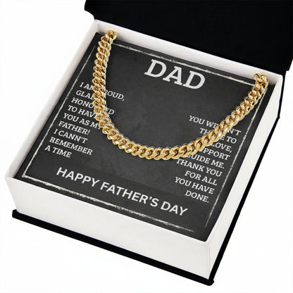 To My Father in Law - Father's Day Gift from Daughter in Law | Keepsake Necklace & Message Card - Gilded Age Store