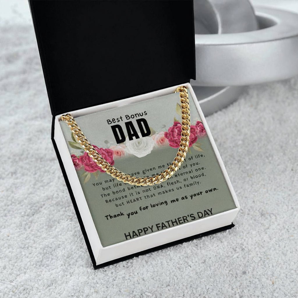 To My Bonus Dad / Step - Dad - Father's Day Gift with Message Card | Keepsake Necklace - Gilded Age Store