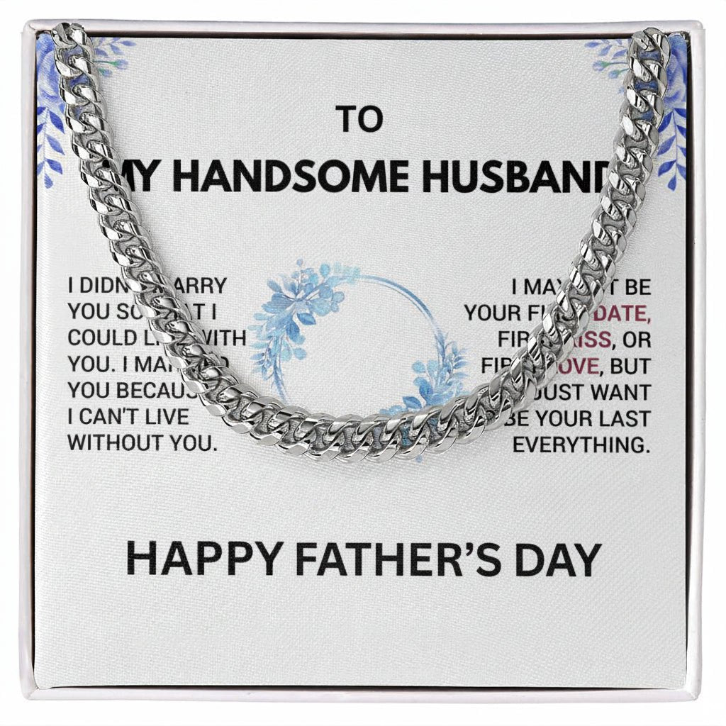 To My Handsome Husband - Father's Day Gift from Wife | Luxury Necklace & Message Card - Gilded Age Store