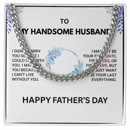 To My Handsome Husband - Father's Day Gift from Wife | Luxury Necklace & Message Card - Gilded Age Store
