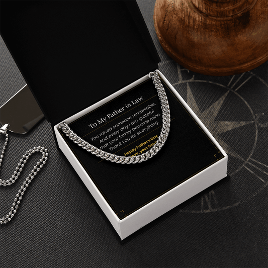 To My Father in Law - Father's Day Gift from Son in Law | Cross Necklace & Message Card - Gilded Age Store