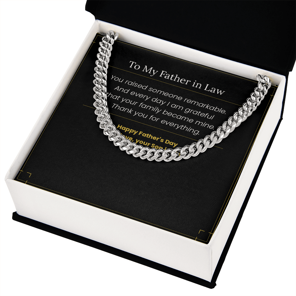 To My Father in Law - Father's Day Gift from Son in Law | Cross Necklace & Message Card - Gilded Age Store