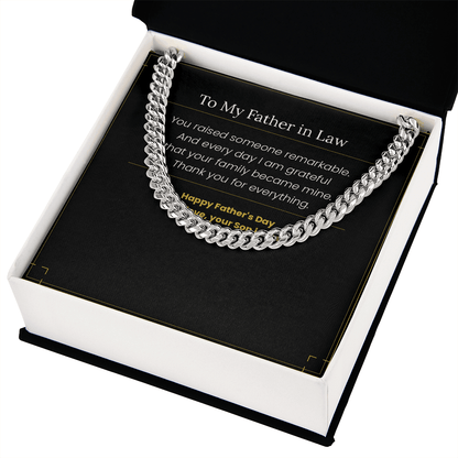 To My Father in Law - Father's Day Gift from Son in Law | Cross Necklace & Message Card - Gilded Age Store
