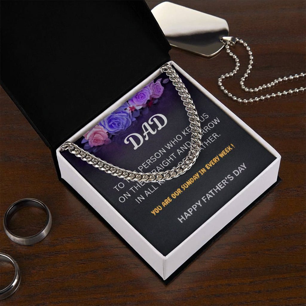 To My Dad - Father's Day Gift from Daughter | Keepsake Necklace & Message Card - Gilded Age Store