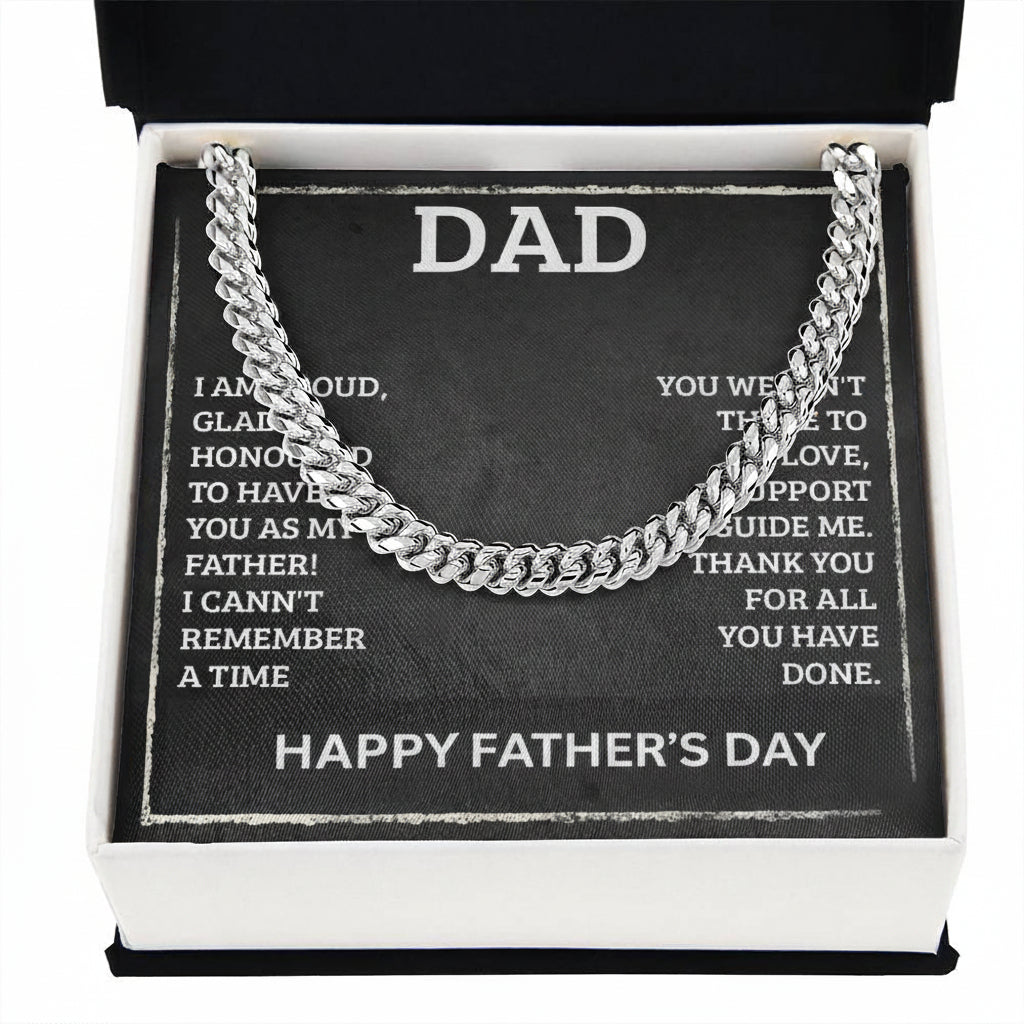 To My Father in Law - Father's Day Gift from Daughter in Law | Keepsake Necklace & Message Card - Gilded Age Store