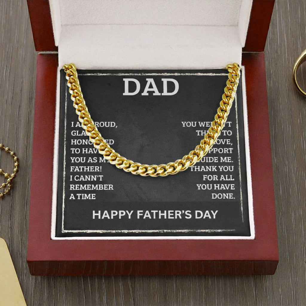 To My Father in Law - Father's Day Gift from Daughter in Law | Keepsake Necklace & Message Card - Gilded Age Store