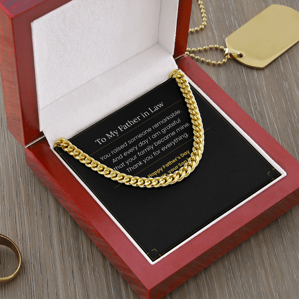 To My Father in Law - Father's Day Gift from Son in Law | Cross Necklace & Message Card - Gilded Age Store