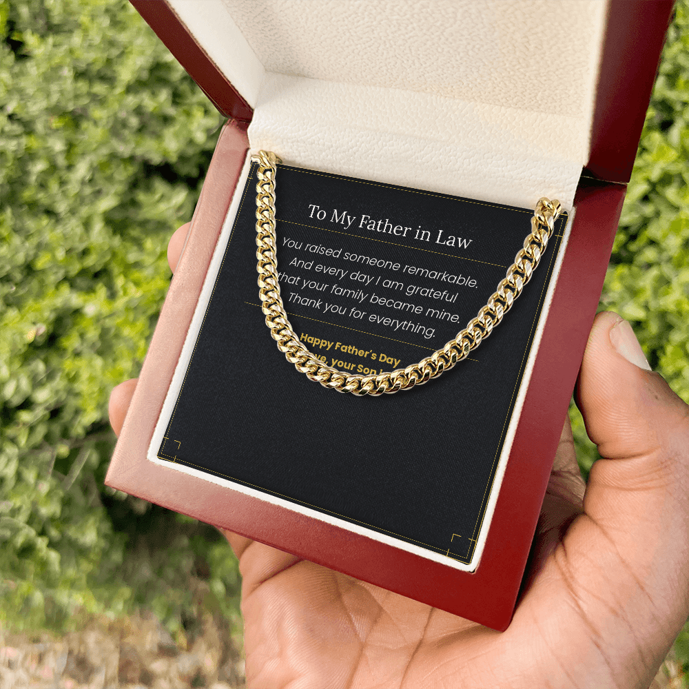 To My Father in Law - Father's Day Gift from Son in Law | Cross Necklace & Message Card - Gilded Age Store