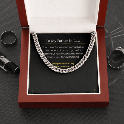 To My Father in Law - Father's Day Gift from Son in Law | Cross Necklace & Message Card - Gilded Age Store