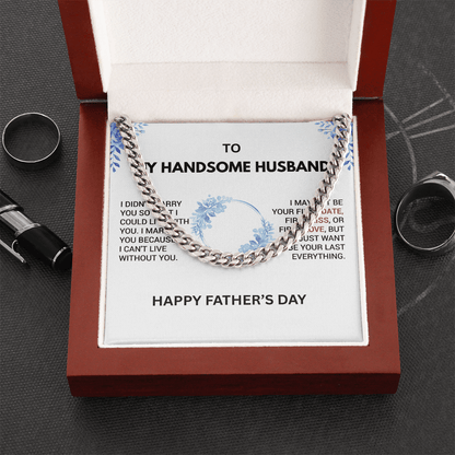 To My Handsome Husband - Father's Day Gift from Wife | Luxury Necklace & Message Card - Gilded Age Store