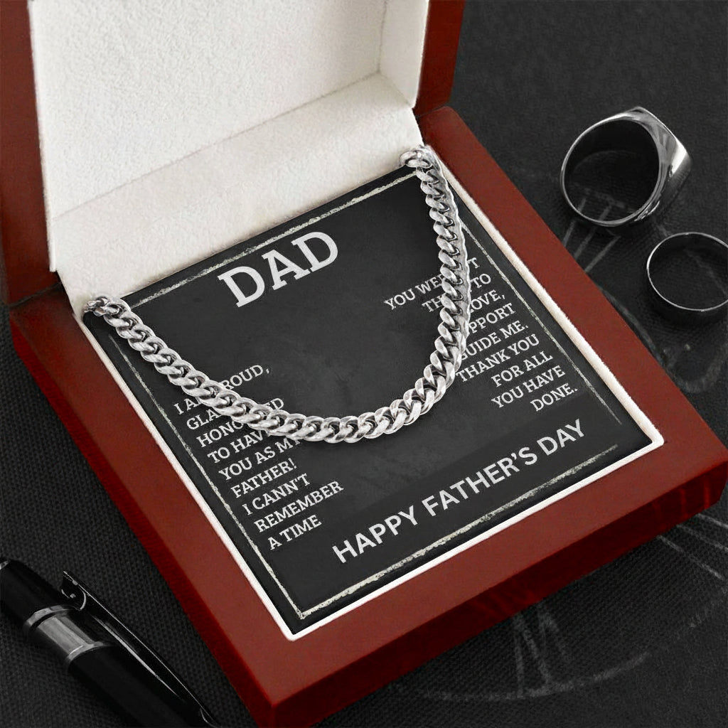 To My Father in Law - Father's Day Gift from Daughter in Law | Keepsake Necklace & Message Card - Gilded Age Store