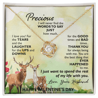 My Most Precious Treasure - Radiant Sparkle Pendant & Meaningful Valentine's Card for Her - Gilded Age Store