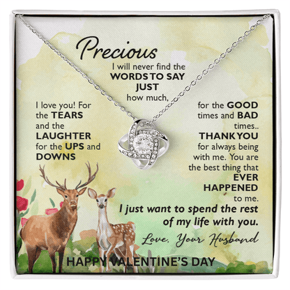 My Most Precious Treasure - Radiant Sparkle Pendant & Meaningful Valentine's Card for Her - Gilded Age Store