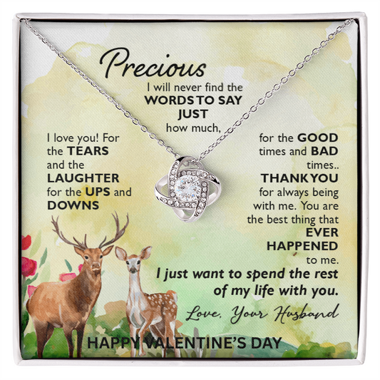 My Most Precious Treasure - Radiant Sparkle Pendant & Meaningful Valentine's Card for Her