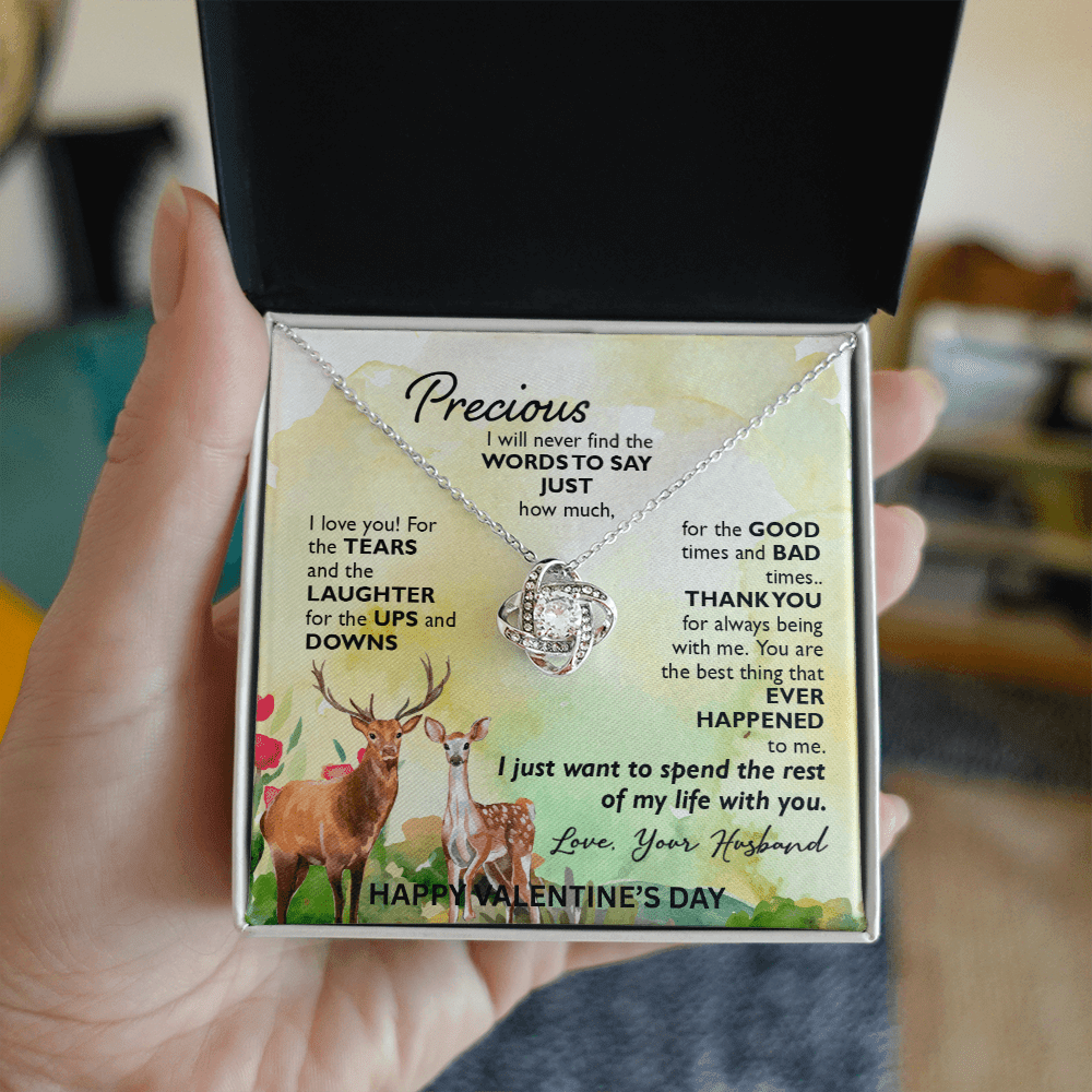 My Most Precious Treasure - Radiant Sparkle Pendant & Meaningful Valentine's Card for Her - Gilded Age Store