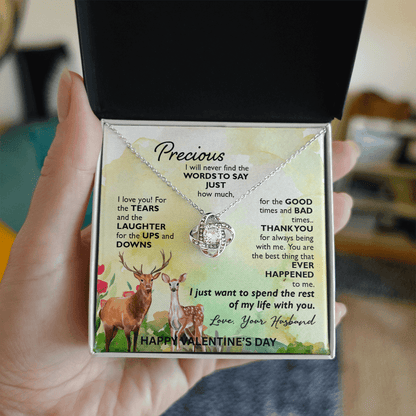 My Most Precious Treasure - Radiant Sparkle Pendant & Meaningful Valentine's Card for Her - Gilded Age Store