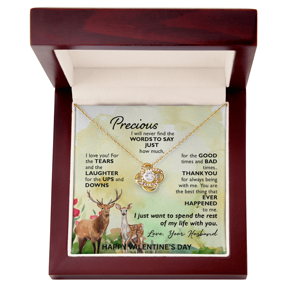 My Most Precious Treasure - Radiant Sparkle Pendant & Meaningful Valentine's Card for Her - Gilded Age Store