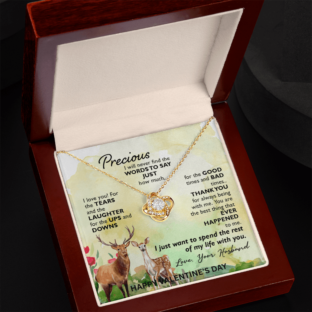 My Most Precious Treasure - Radiant Sparkle Pendant & Meaningful Valentine's Card for Her - Gilded Age Store