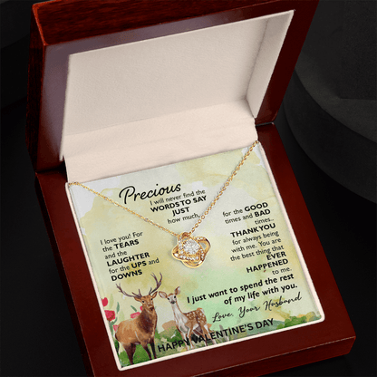 My Most Precious Treasure - Radiant Sparkle Pendant & Meaningful Valentine's Card for Her - Gilded Age Store