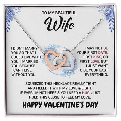 Side by Side Forever - Interlocking Hearts Necklace for my Beautiful Wife. - Gilded Age Store
