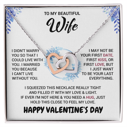 Side by Side Forever -Interlocking Hearts Necklace for my Beautiful Wife.