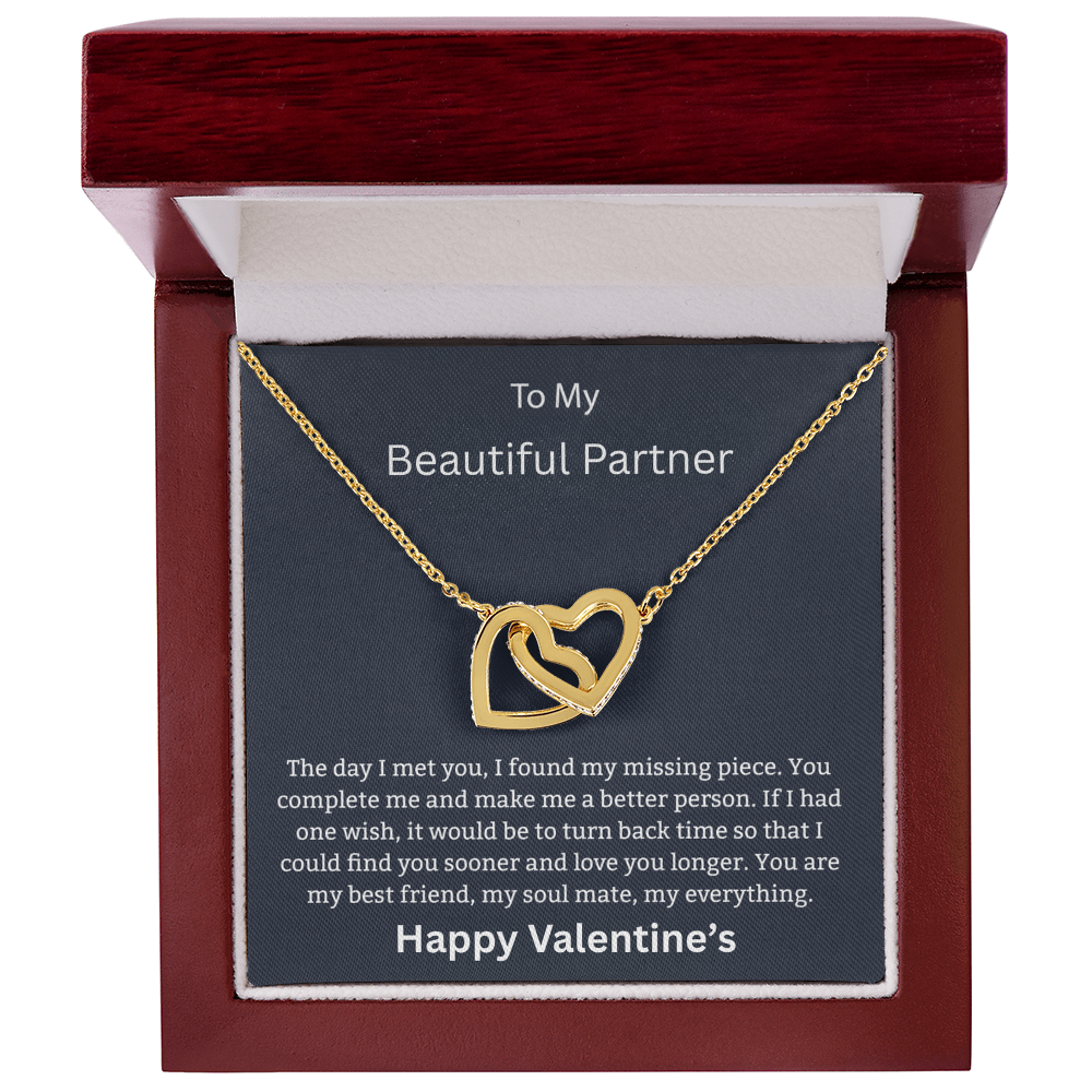 To My Beautiful Partner - "Every Second With You" – Two Hearts Joined Necklace for My Beautiful Life Partner