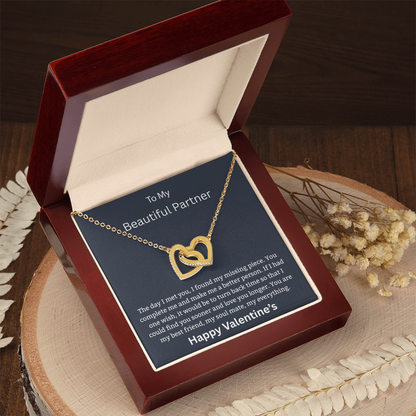 To My Beautiful Partner - "Every Second With You" – Two Hearts Joined Necklace for My Beautiful Life Partner